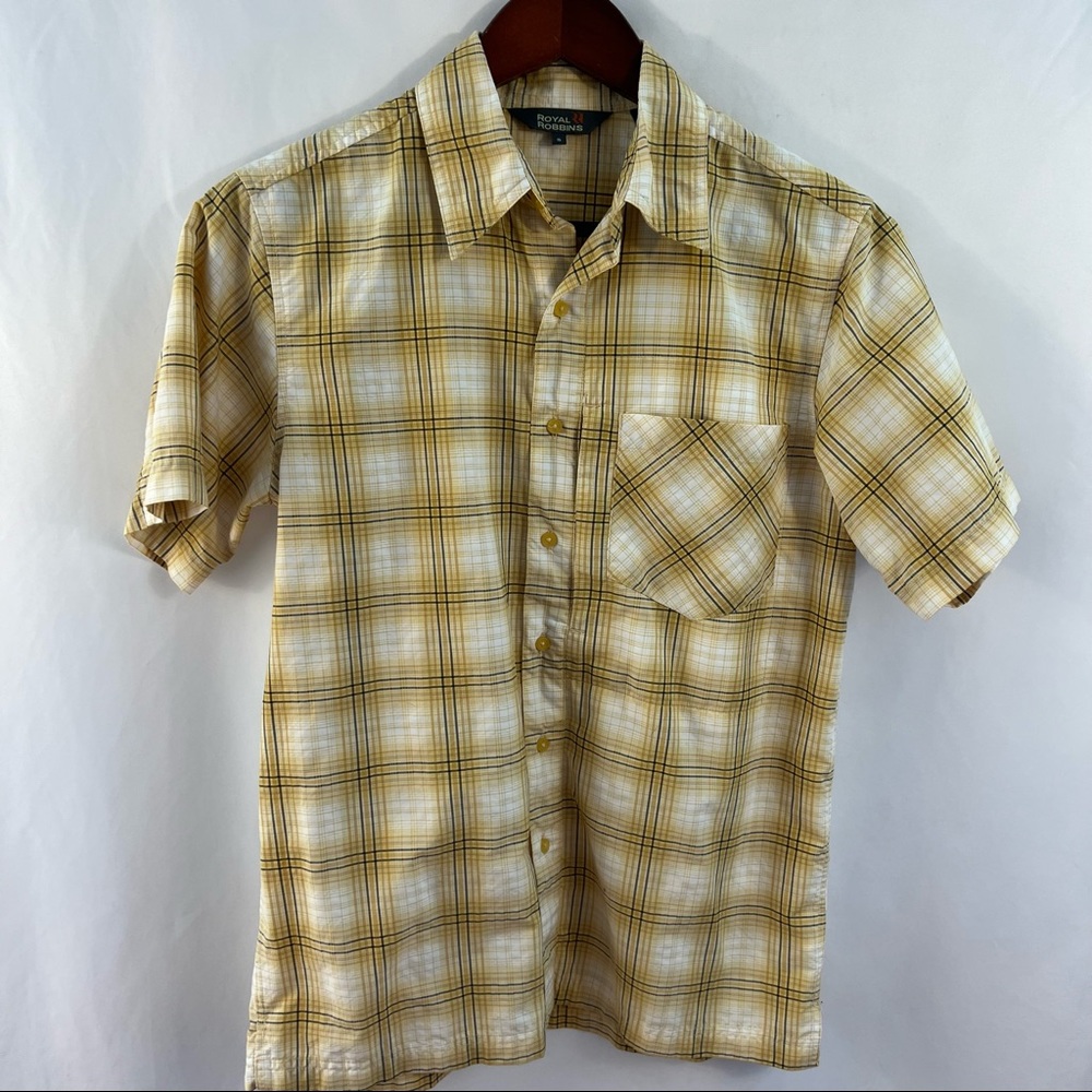 Royal Robbins Shirt Men’s S Small Plaid Short Sleeve Button Down Camp Outdoor